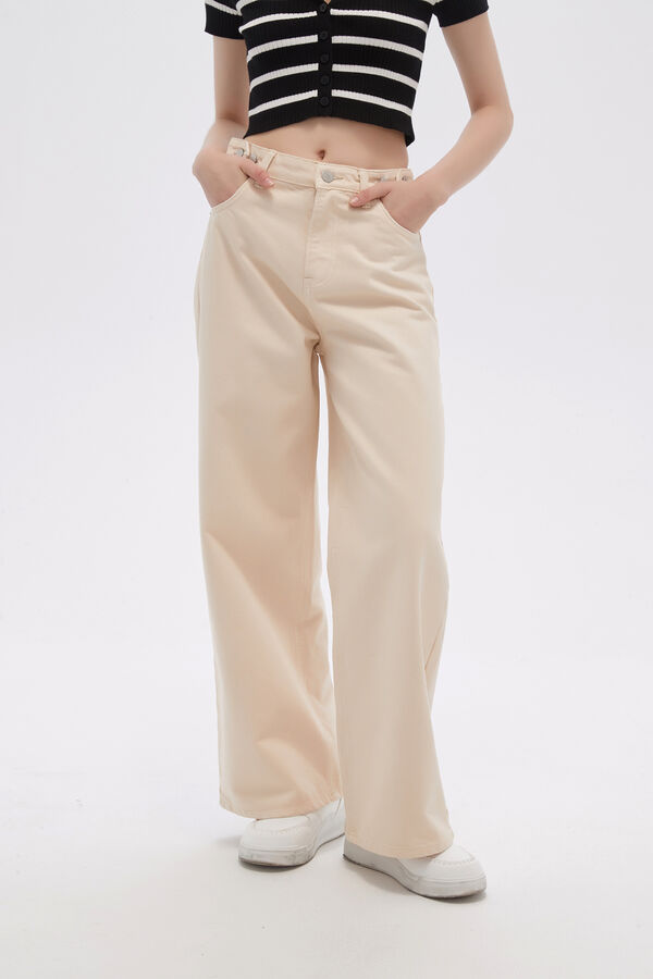PANTALON FLOWA BEIGE image number null