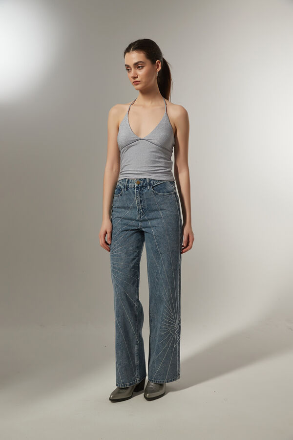 PANTALON KWAL AZUL GRISACEO image number null