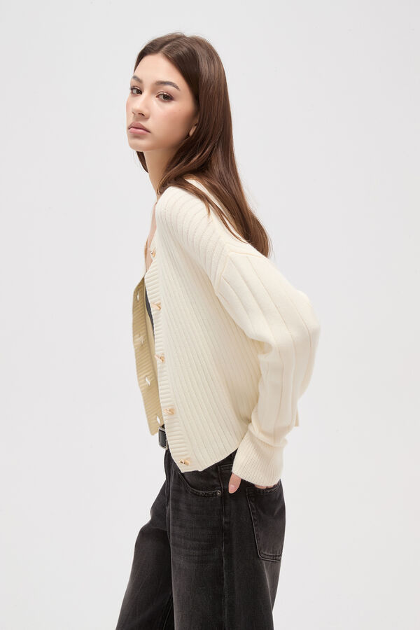 CARDIGAN ELOALIA MARFIL  / OFF WHITE image number null