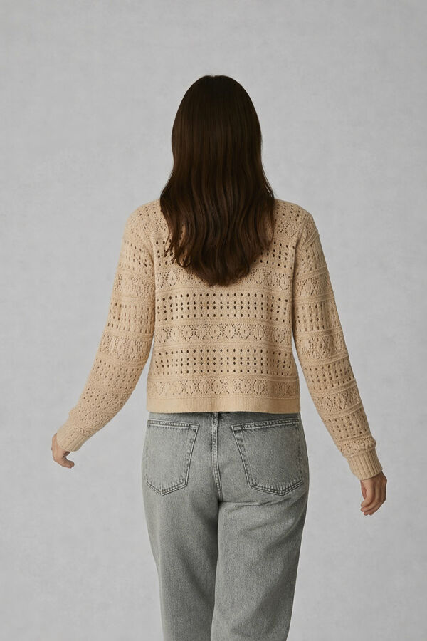 CARDIGAN BEANIE BEIGE image number null