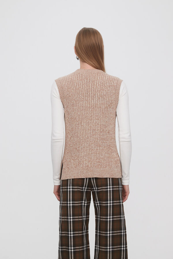 CHALECO JUNELA BEIGE MELANGE