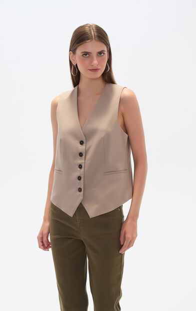 CHALECO ELIRA TAUPE CLARO image number null