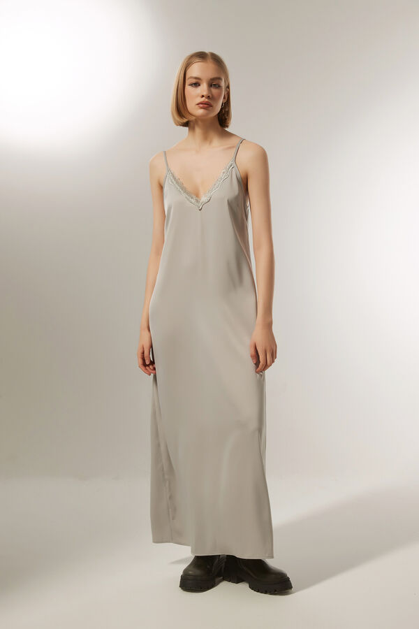 VESTIDO LEGRANDA PLATEADO image number null