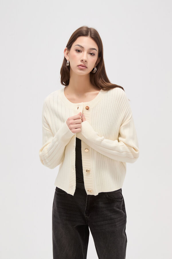 CARDIGAN ELOALIA MARFIL  / OFF WHITE image number null