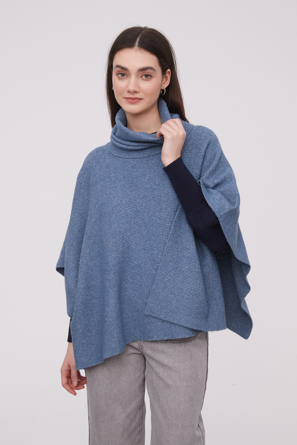 PONCHO MAOS AZUL GRISACEO